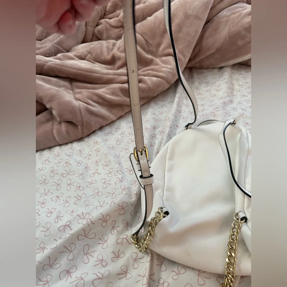 Victoria’s Secret White Quilted Mini Backpack With Gold Accents - Picture 6 of 6